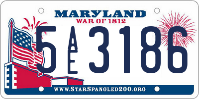 MD license plate 5AE3186