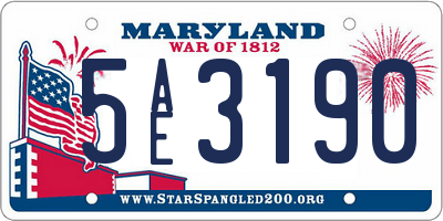 MD license plate 5AE3190