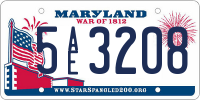 MD license plate 5AE3208