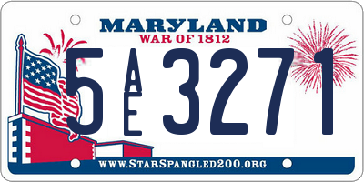 MD license plate 5AE3271