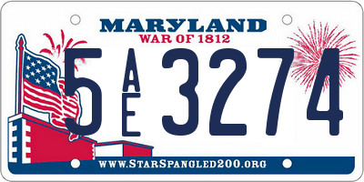 MD license plate 5AE3274