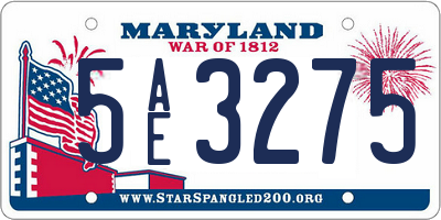 MD license plate 5AE3275