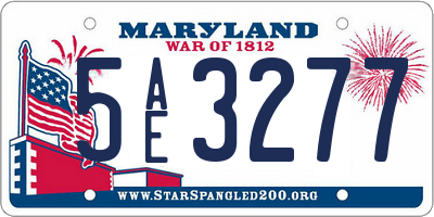 MD license plate 5AE3277