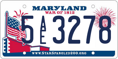 MD license plate 5AE3278