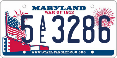 MD license plate 5AE3286