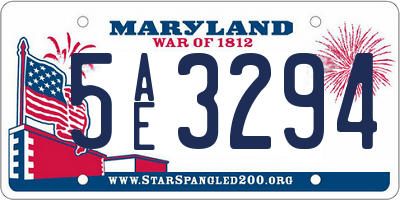 MD license plate 5AE3294