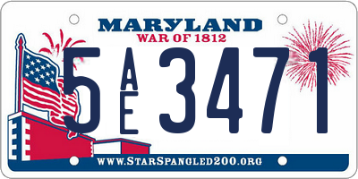 MD license plate 5AE3471