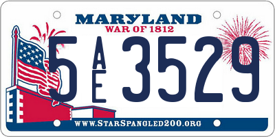 MD license plate 5AE3529