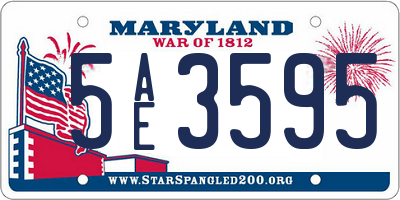MD license plate 5AE3595