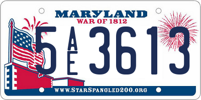 MD license plate 5AE3613
