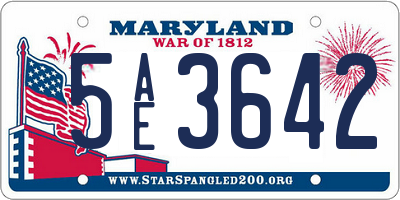 MD license plate 5AE3642