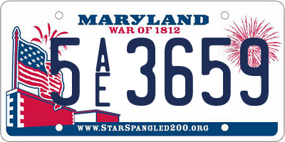 MD license plate 5AE3659