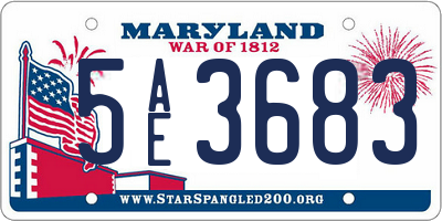 MD license plate 5AE3683
