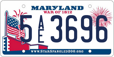 MD license plate 5AE3696
