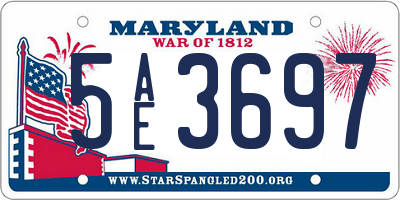 MD license plate 5AE3697