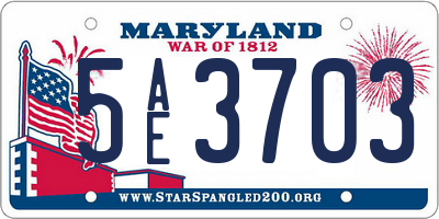 MD license plate 5AE3703