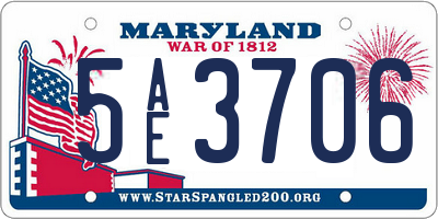 MD license plate 5AE3706