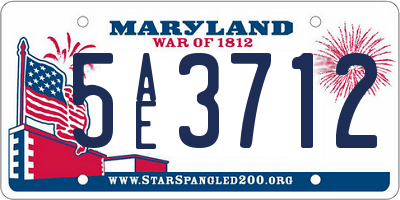 MD license plate 5AE3712