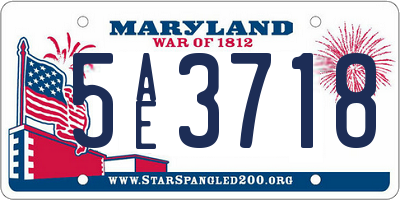 MD license plate 5AE3718