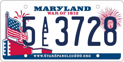 MD license plate 5AE3728