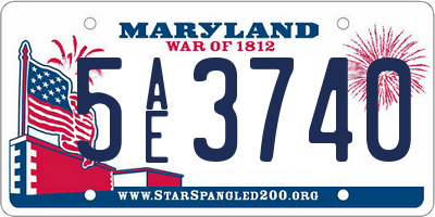 MD license plate 5AE3740