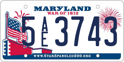 MD license plate 5AE3743