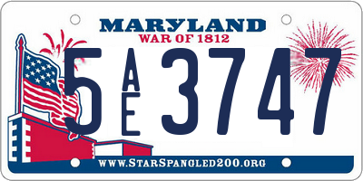 MD license plate 5AE3747