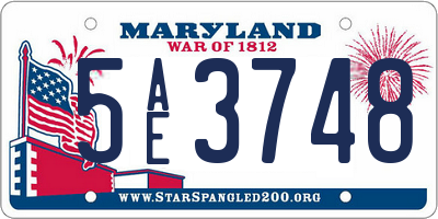 MD license plate 5AE3748