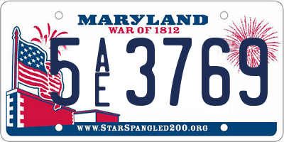 MD license plate 5AE3769