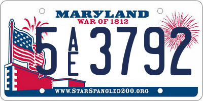 MD license plate 5AE3792