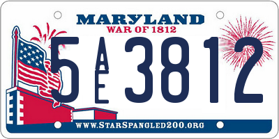 MD license plate 5AE3812
