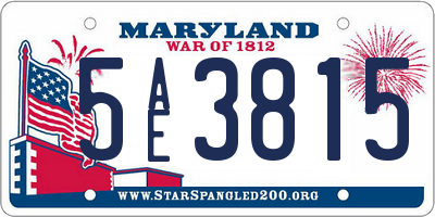MD license plate 5AE3815