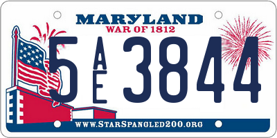 MD license plate 5AE3844