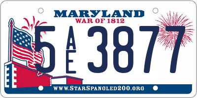 MD license plate 5AE3877