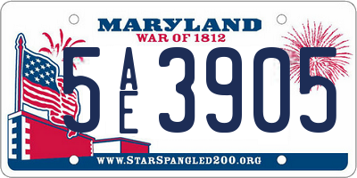 MD license plate 5AE3905