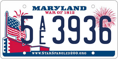 MD license plate 5AE3936