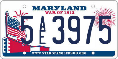 MD license plate 5AE3975
