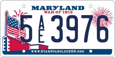 MD license plate 5AE3976