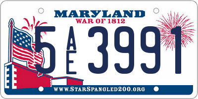 MD license plate 5AE3991