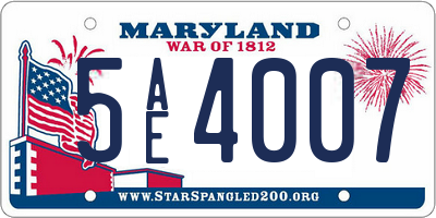 MD license plate 5AE4007