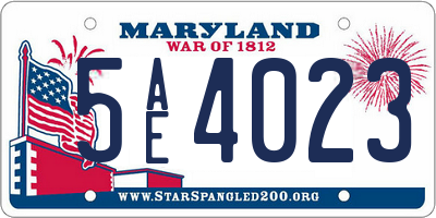 MD license plate 5AE4023