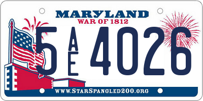 MD license plate 5AE4026