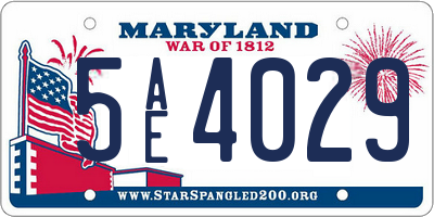 MD license plate 5AE4029