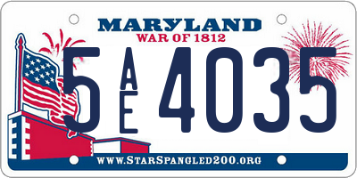 MD license plate 5AE4035