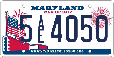 MD license plate 5AE4050