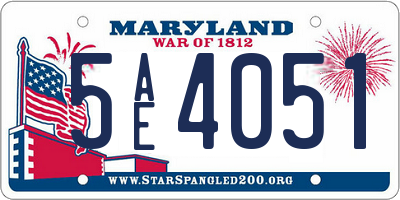 MD license plate 5AE4051