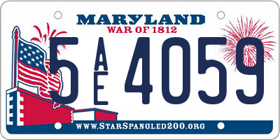 MD license plate 5AE4059