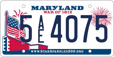 MD license plate 5AE4075