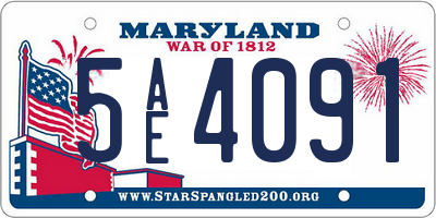 MD license plate 5AE4091
