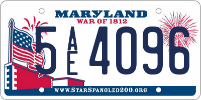 MD license plate 5AE4096